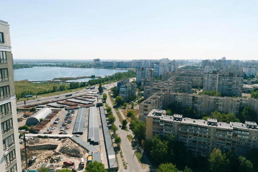 Видовая На 25 Этаже Kiev Exterior foto
